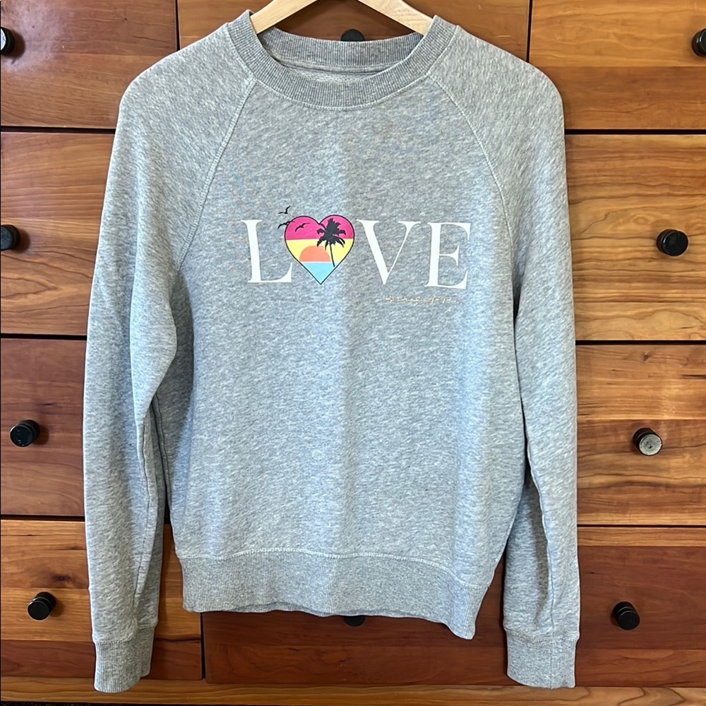 Spiritual Gangster "Love" Heather Gray 100% Cotton Sweatshirt